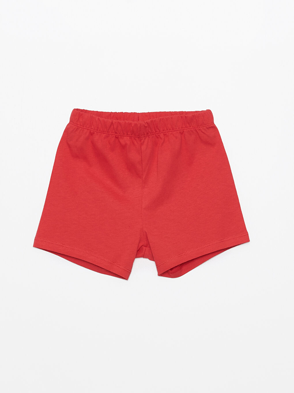 Kırmızı Bisiklet Yaka Kısa Kollu Baskılı Kız Bebek Şortlu Pijama Takımı-2