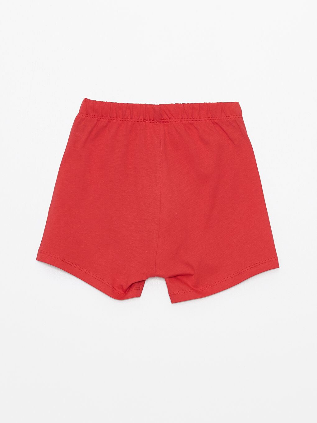 Kırmızı Bisiklet Yaka Kısa Kollu Baskılı Kız Bebek Şortlu Pijama Takımı-4