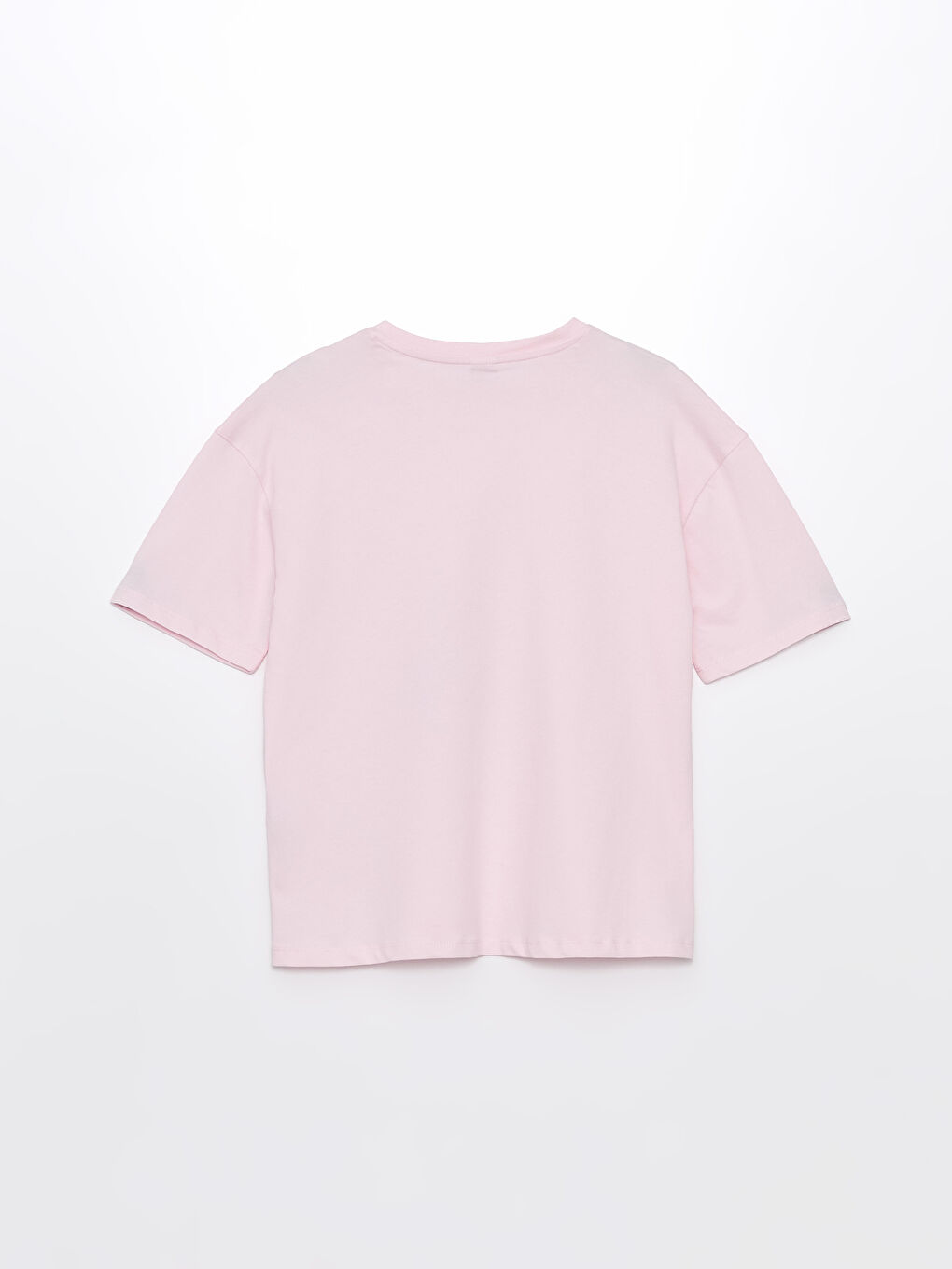 Pembe Bisiklet Yaka Baskılı Kısa Kollu Kız Çocuk Tişört-1