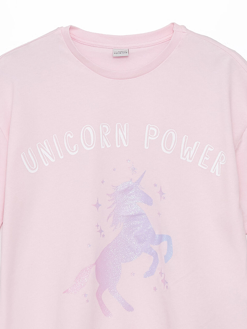 Pembe Bisiklet Yaka Baskılı Kısa Kollu Kız Çocuk Tişört-2