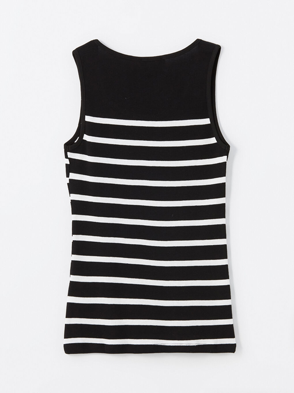 Siyah U Yaka Çizgili Kadın Atlet-6