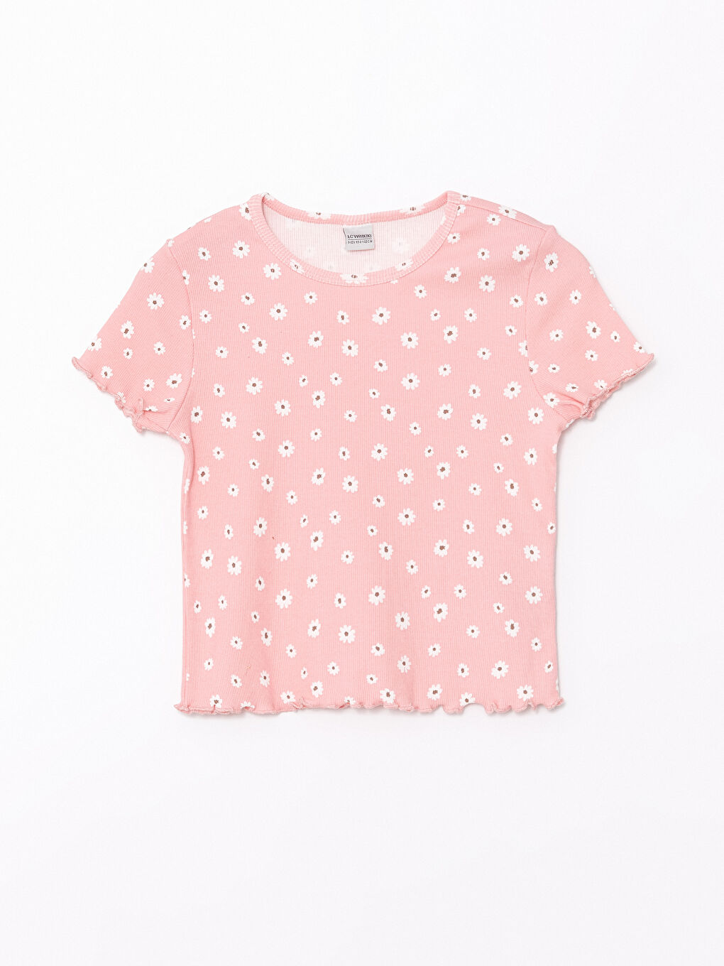 Turuncu Bisiklet Yaka Kısa Kollu Kız Çocuk Tişört