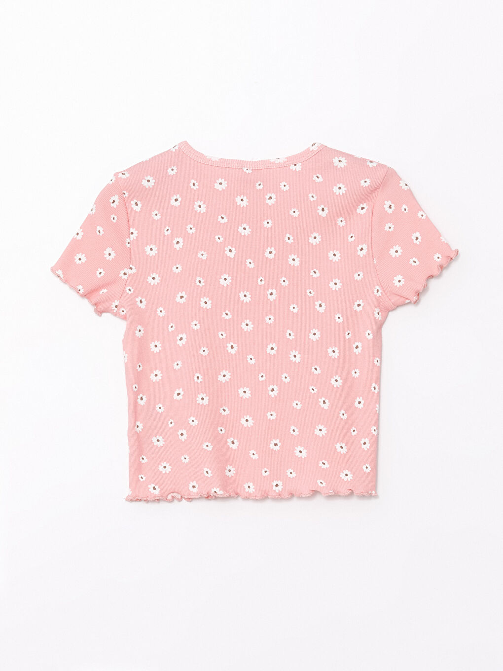 Turuncu Bisiklet Yaka Kısa Kollu Kız Çocuk Tişört-1