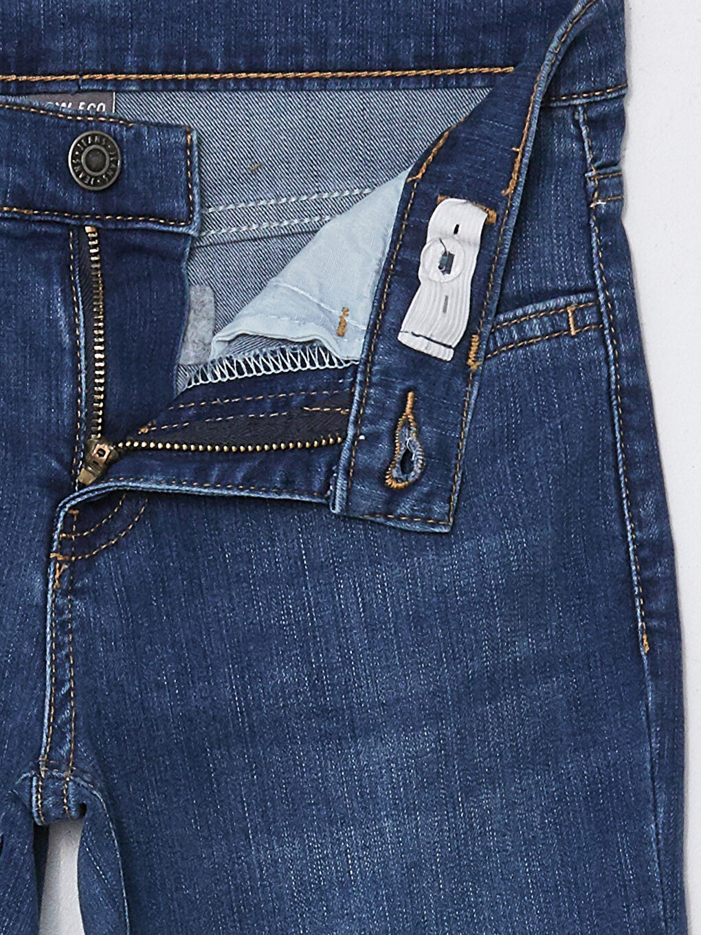 İndigo Beli Ayarlanabilir Lastikli Erkek Çocuk Jean Pantolon-2