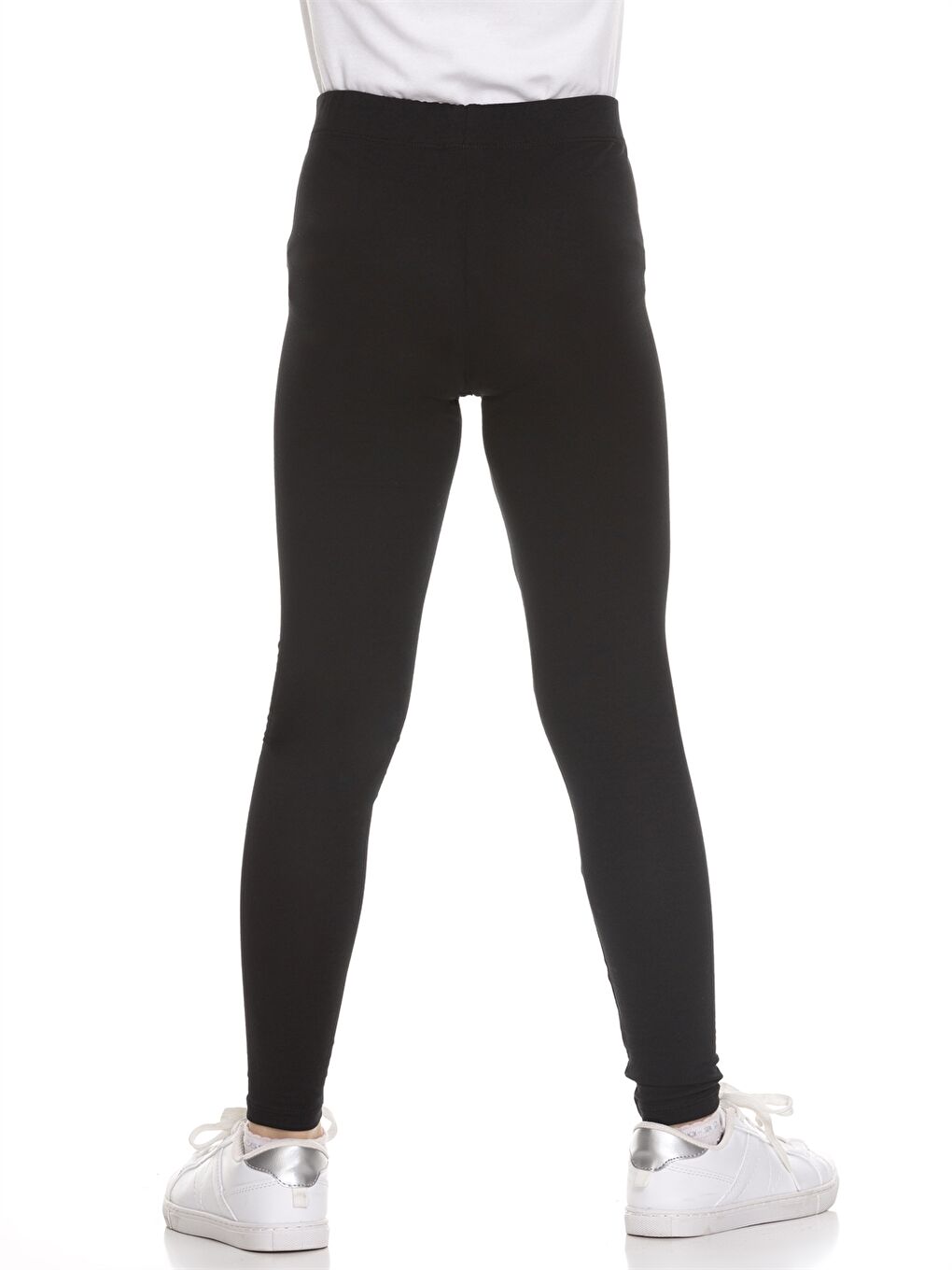 Siyah Beli Lastikli Kız Çocuk Tayt-4