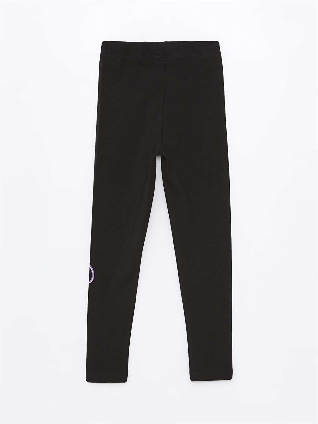 Siyah Beli Lastikli Baskılı Kız Çocuk Tayt-1