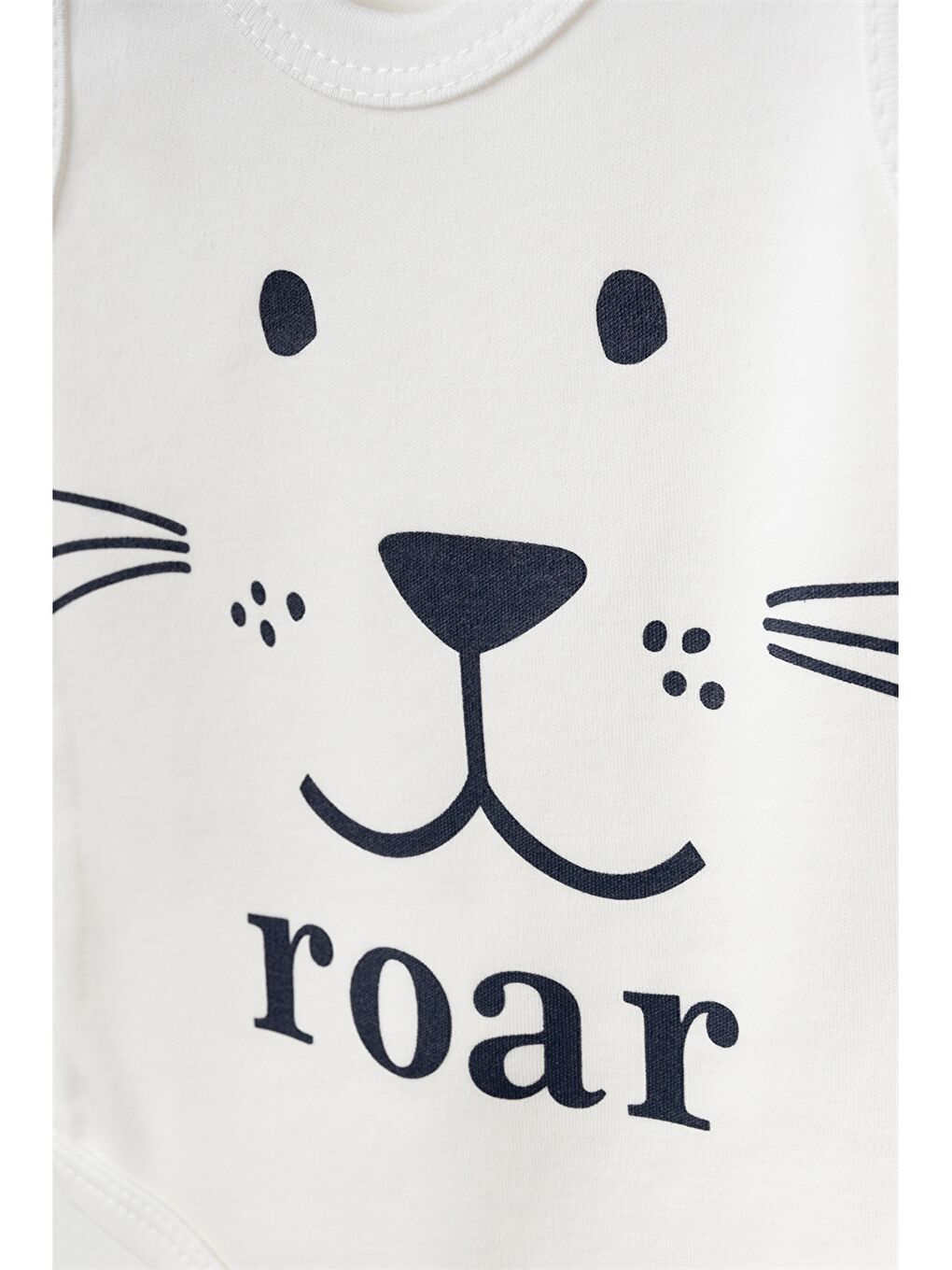 Lacivert Bisiklet Yaka Erkek Bebek Çıtçıtlı Bodysuit 3'lü-1