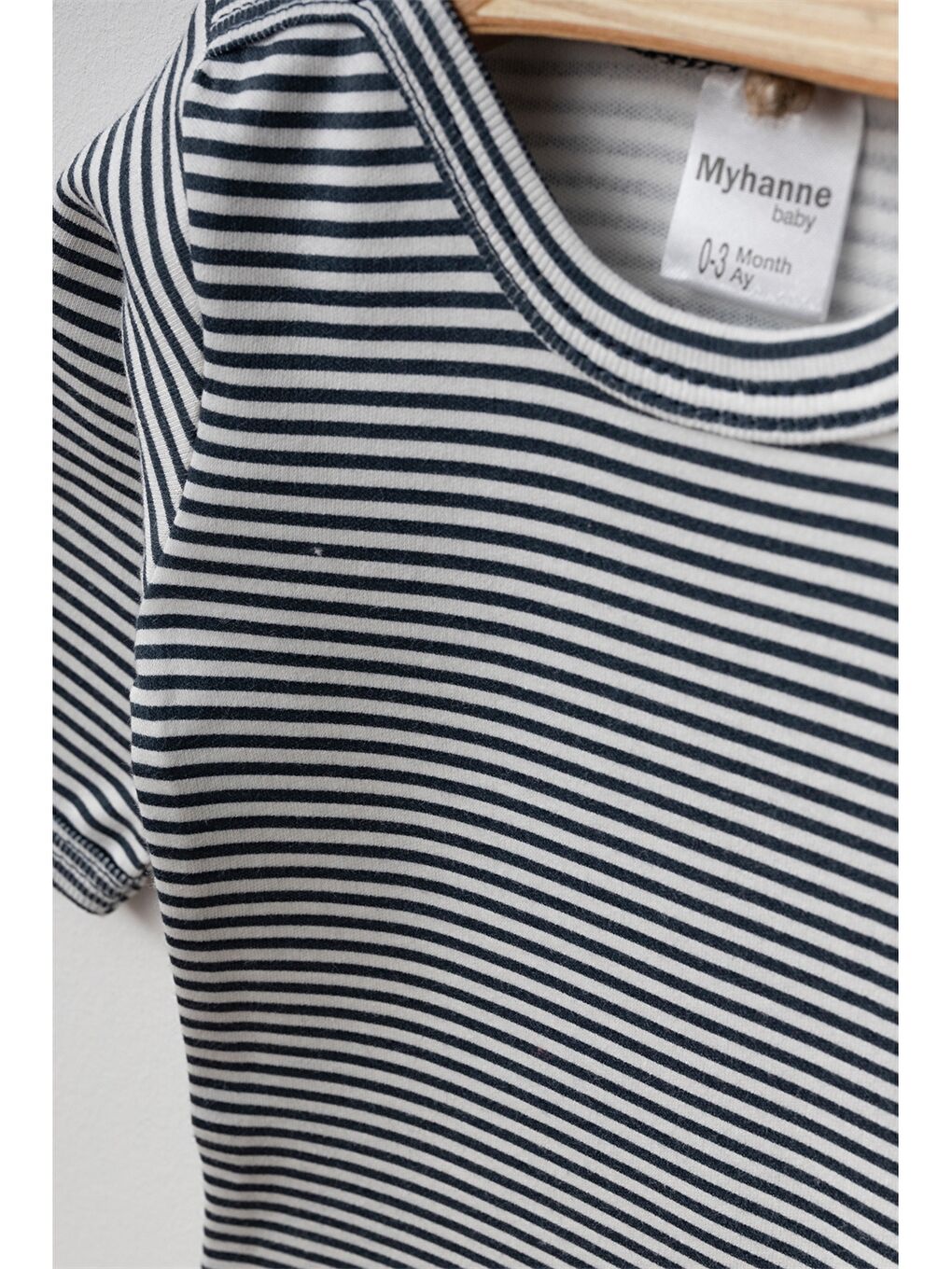 Lacivert Bisiklet Yaka Erkek Bebek Çıtçıtlı Bodysuit 3'lü-3