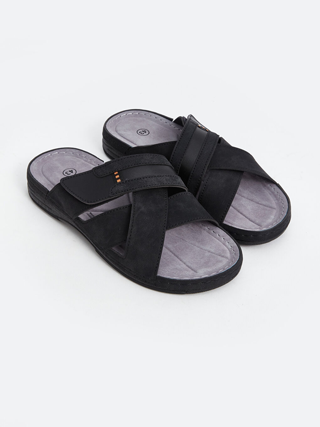 Double Banded Velcro Men's Slippers -S4LB00Z8-CVL
