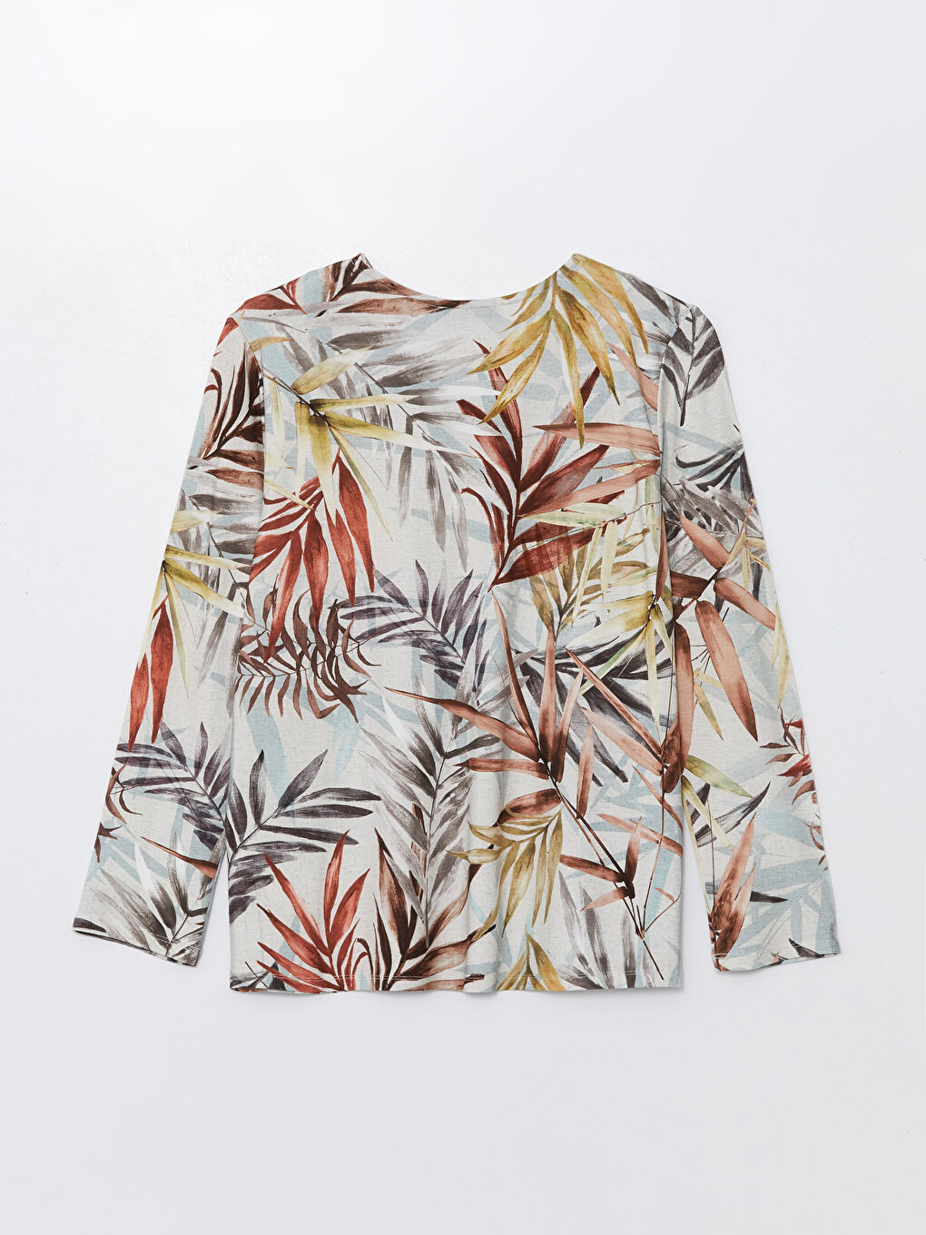 Women's V-Neck Floral Long Sleeve Blouse -S4LB59Z8-LQB