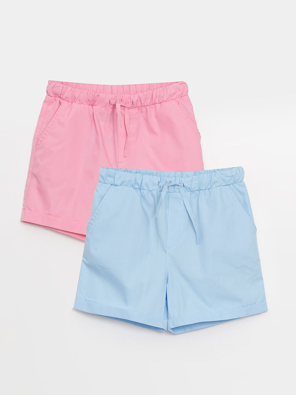 Elastic Waist Basic Girl Shorts 2 Pieces -S4LB77Z4-YBN