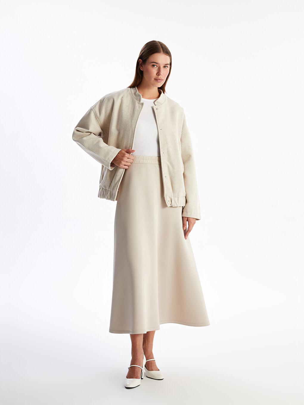 Women's Elastic Waist Flared Skirt -S4LB83Z8-EEW
