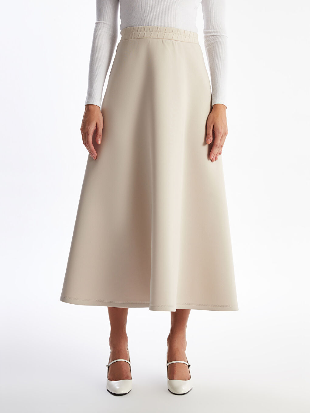 Women's Elastic Waist Flared Skirt -S4LB83Z8-EEW