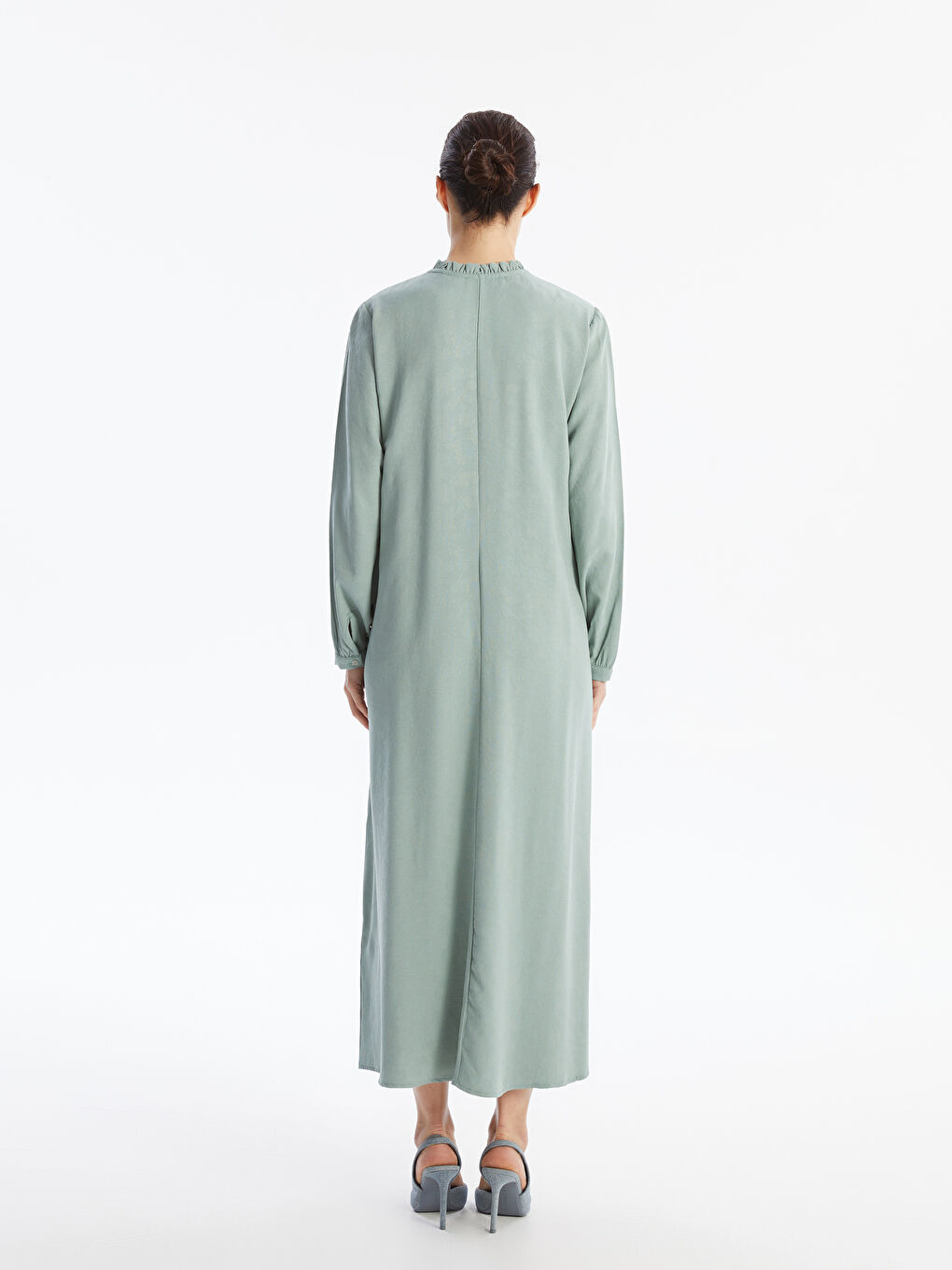 Crew Neck Patterned Long Sleeve Women's Dress -S4LB90Z8-MKD