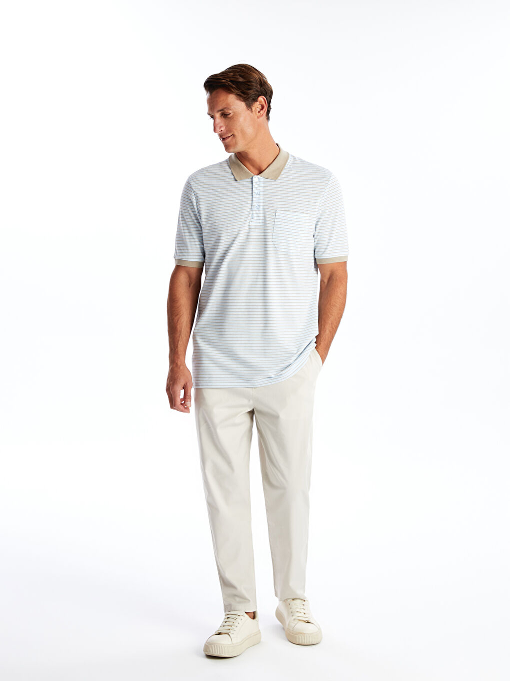 Bej Rahat Kalıp Gabardin Erkek Pantolon