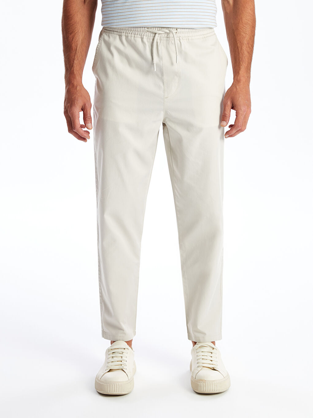 Bej Rahat Kalıp Gabardin Erkek Pantolon-2