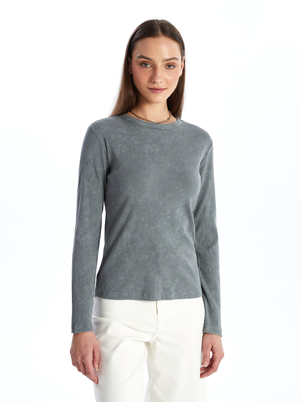 Crew Neck Straight Long Sleeve Women's Body -S4LC16Z8-H0W
