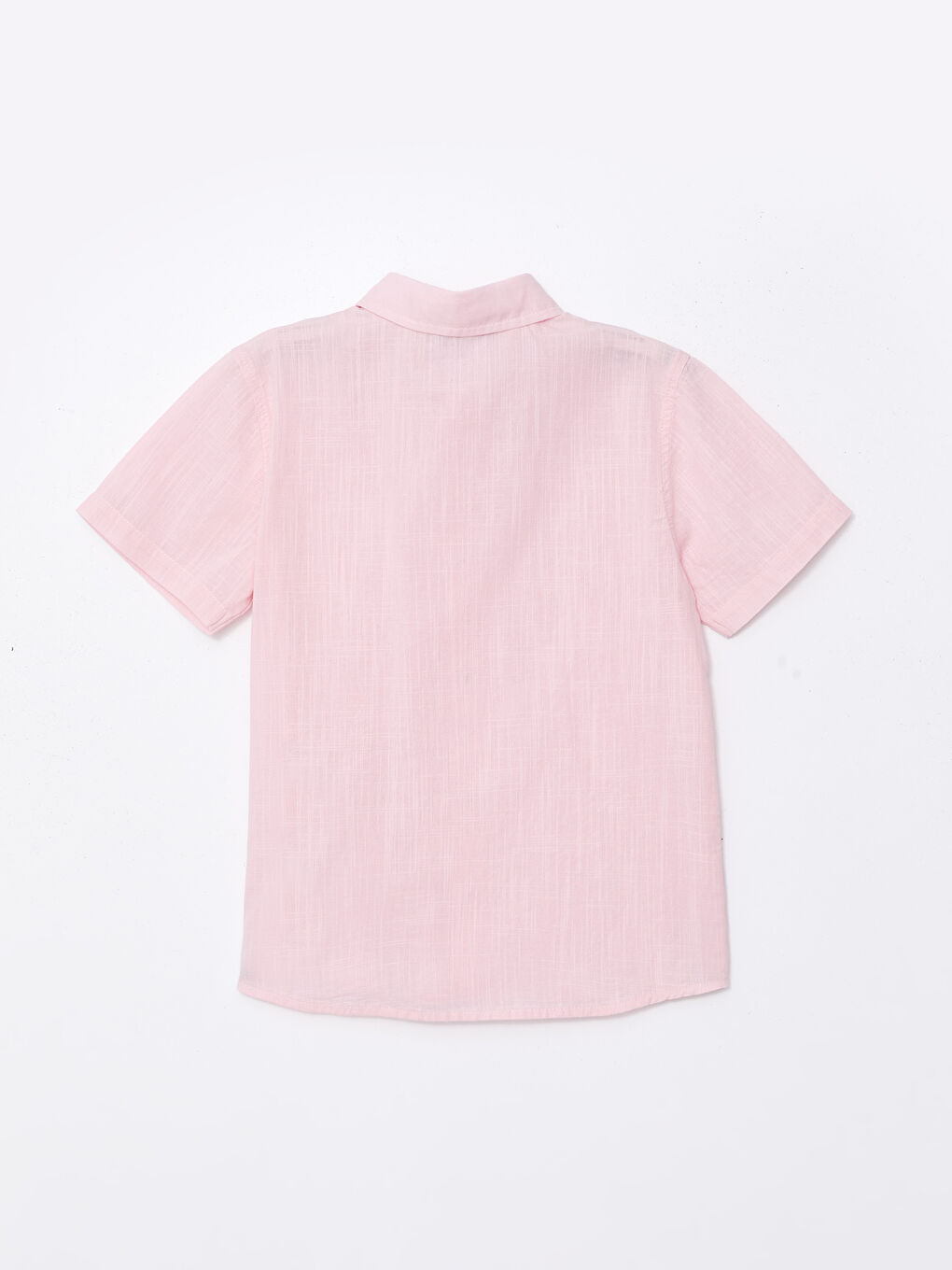 Pembe Kısa Kollu Erkek Çocuk Gömlek-1