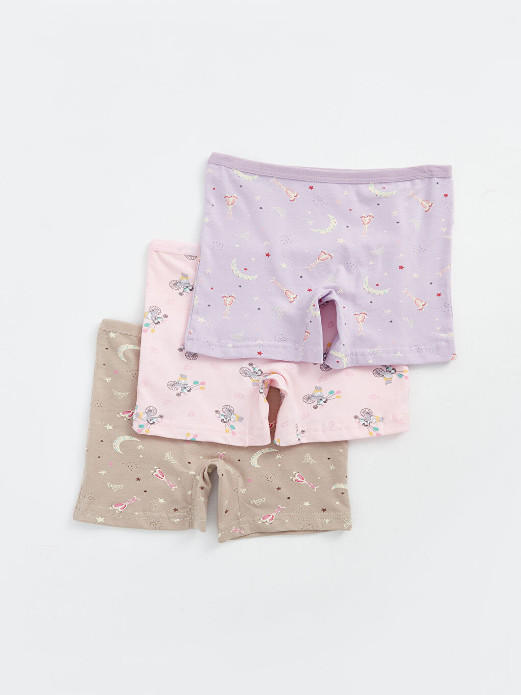 Karışık Dar Kalıp Kız Bebek Boxer 3'lü-1