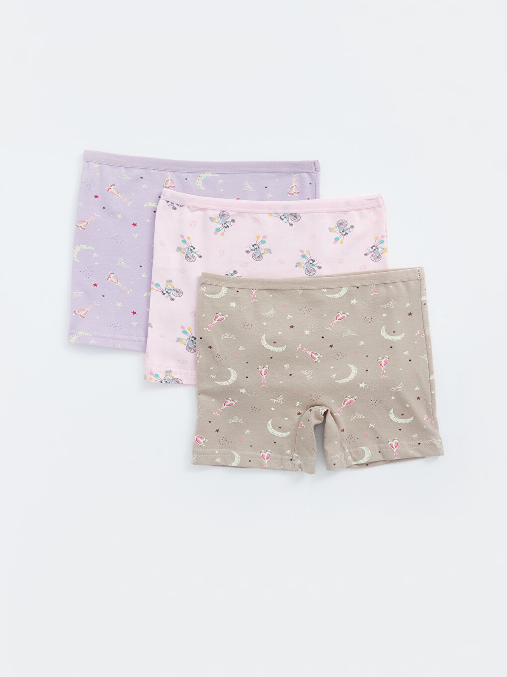Karışık Dar Kalıp Kız Çocuk Boxer 3'lü