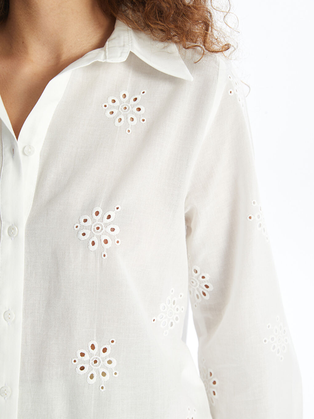 Self-Patterned Long Sleeve Women's Shirt -S4LD30Z8-Q6K