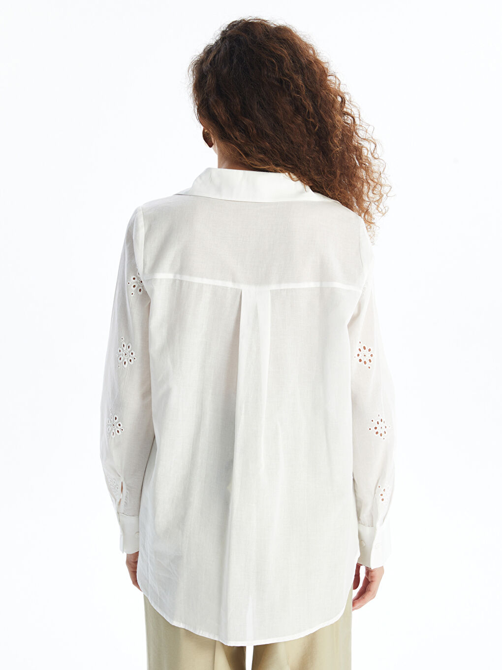 Self-Patterned Long Sleeve Women's Shirt -S4LD30Z8-Q6K