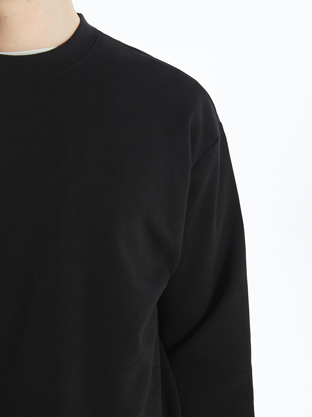 Crew Neck Long Sleeve Men's Thick Sweatshirt -S4LD35Z8-CVL
