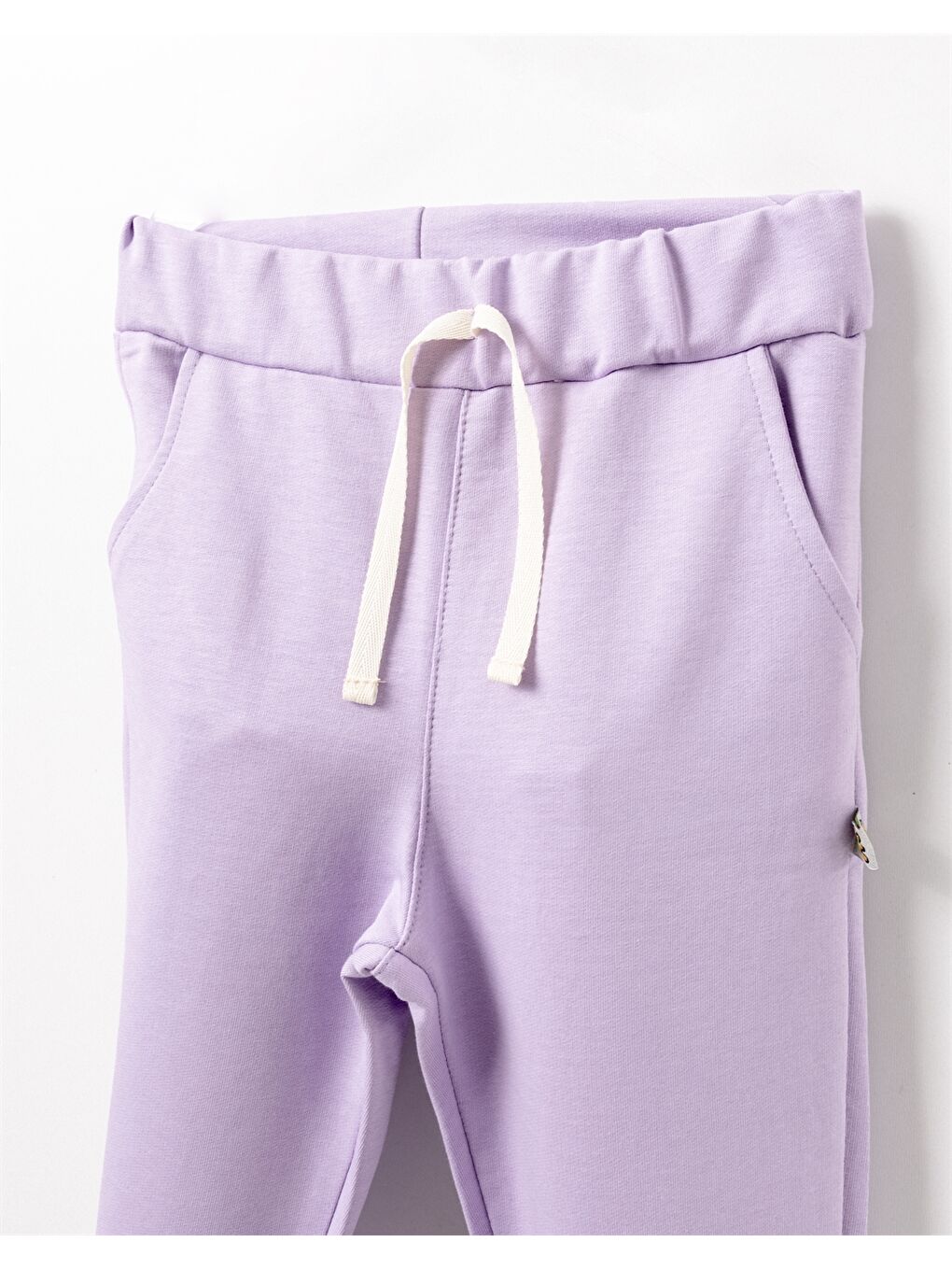 Lila Beli Lastikli Baskılı Kız Bebek Jogger Eşofman Altı-3