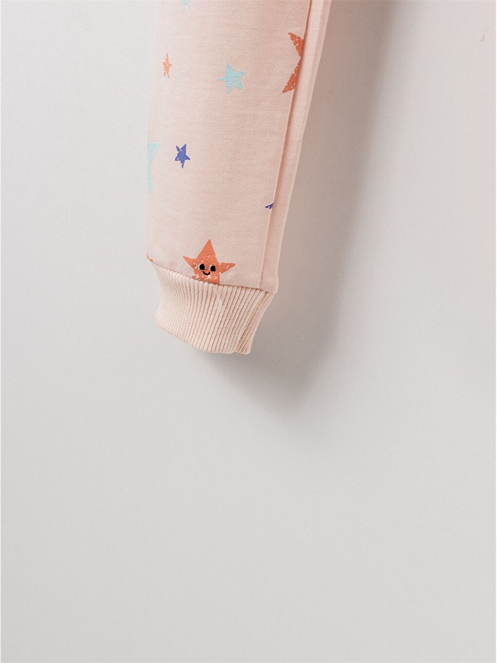 Pembe Beli Lastikli Desenli Kız Bebek Jogger Eşofman Alt-3