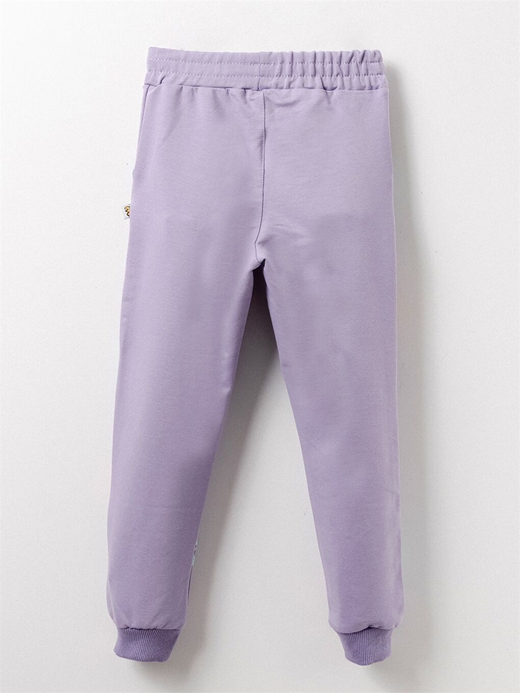 Lila Beli Lastikli Desenli Kız Bebek Jogger Eşofman Alt-1