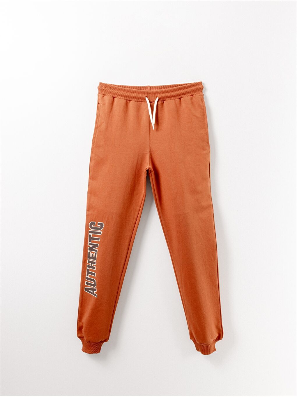 Kahverengi Beli Lastikli Baskılı Erkek Çocuk Jogger Eşofman Altı