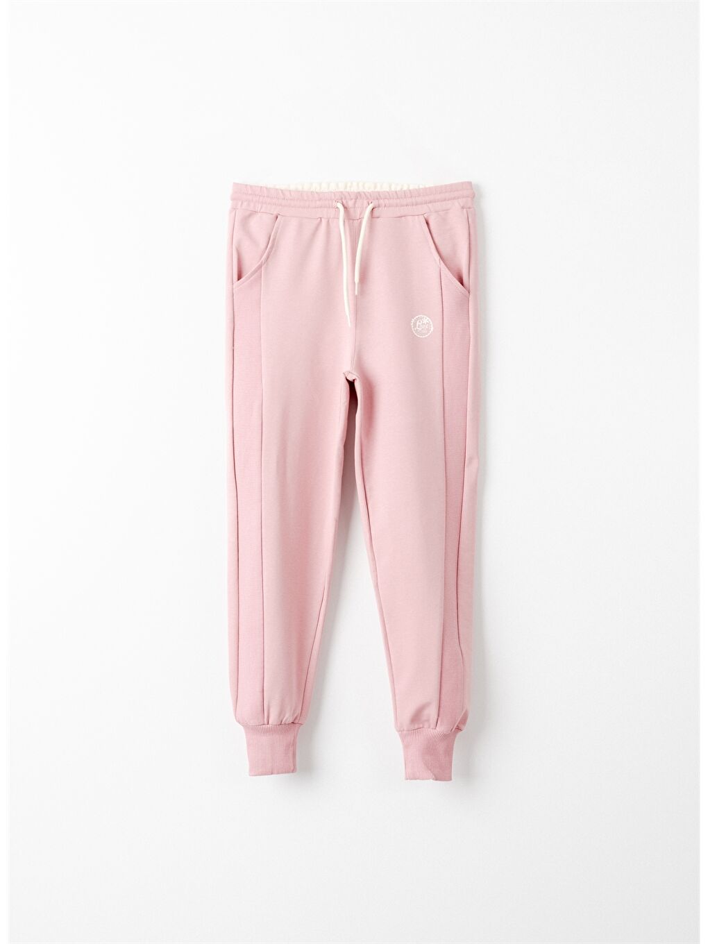 Pembe Beli Lastikli Kız Çocuk Jogger Eşofman Altı
