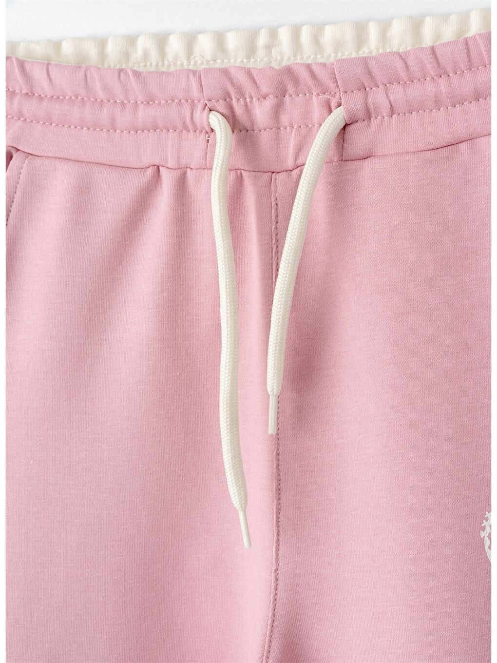 Pembe Beli Lastikli Kız Çocuk Jogger Eşofman Altı-2