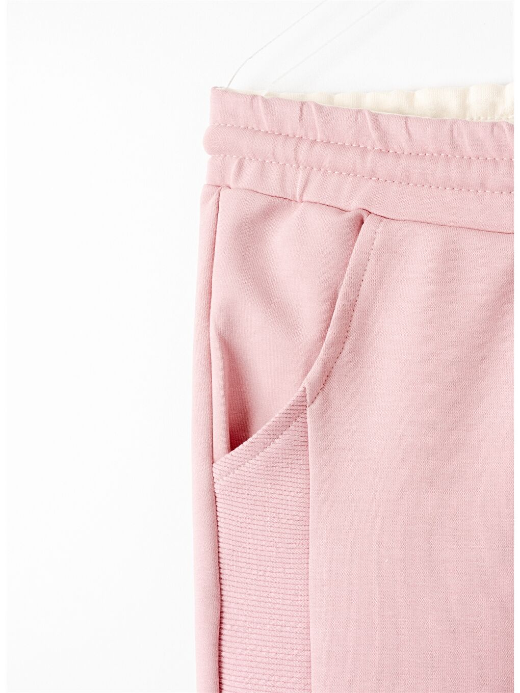 Pembe Beli Lastikli Kız Çocuk Jogger Eşofman Altı-4