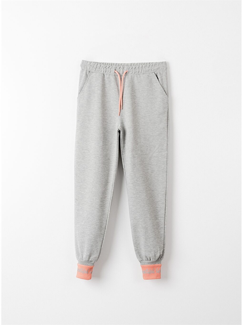 Gri Beli Lastikli Kız Çocuk Jogger Eşofman Altı