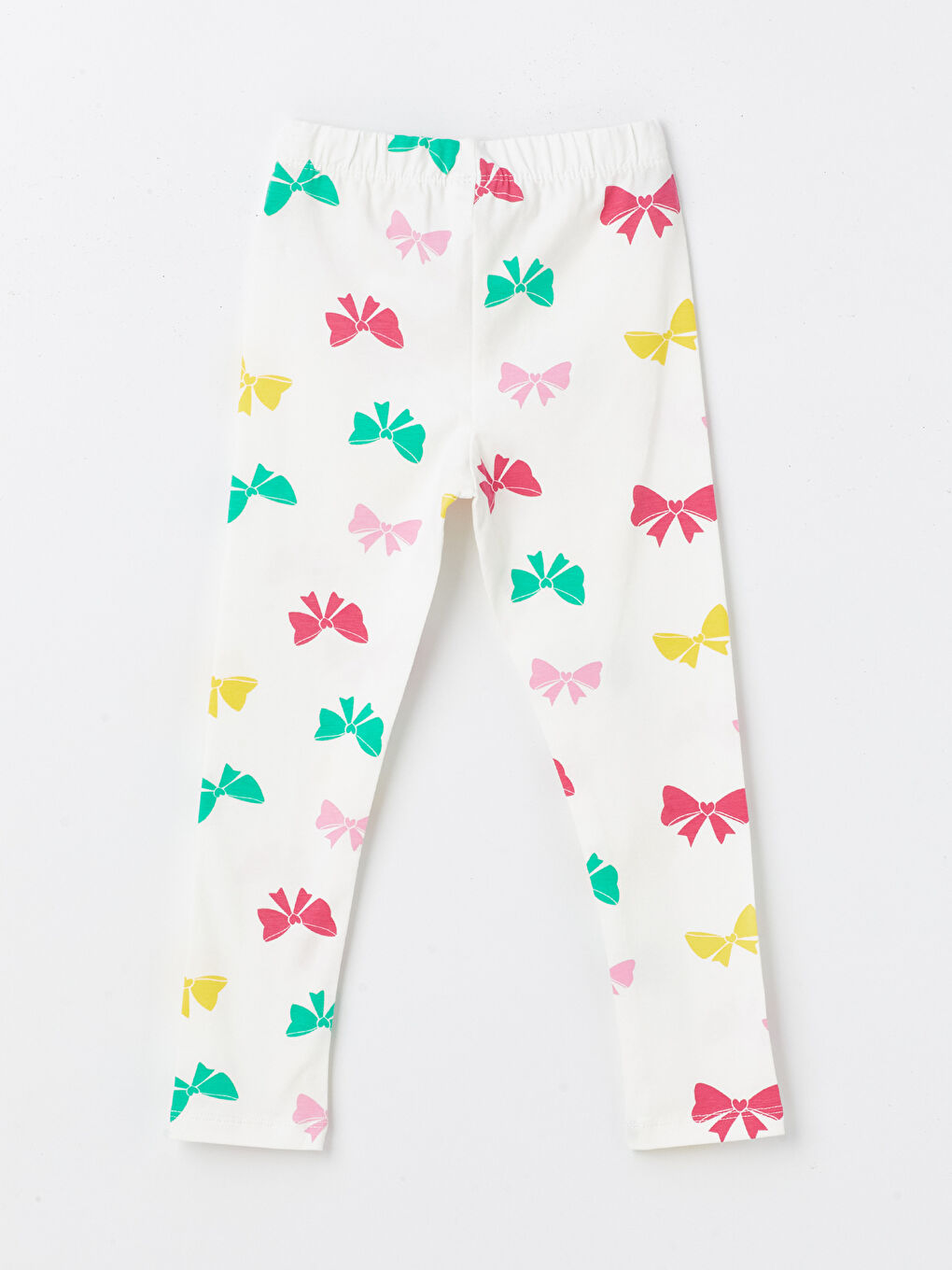 Ekru Beli Lastikli Baskılı Kız Bebek Tayt-1