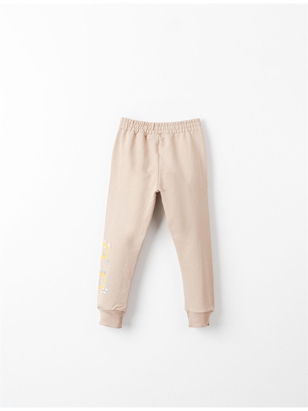 Bej Beli Lastikli Erkek Bebek Jogger Eşofman Altı-1
