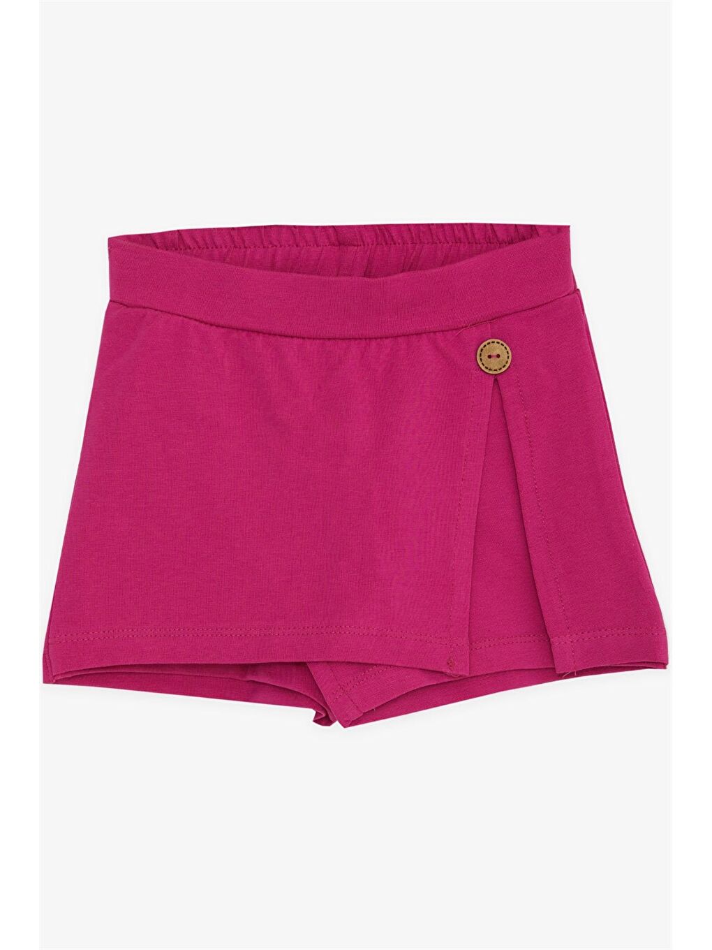 Fuşya Beli Lastikli Kız Çocuk Şort Etek