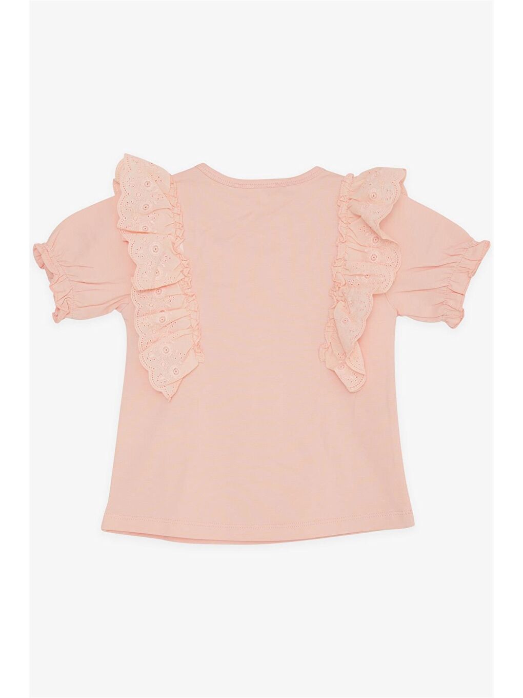 Turuncu Bisiklet Yaka Kız Çocuk Tişört-1