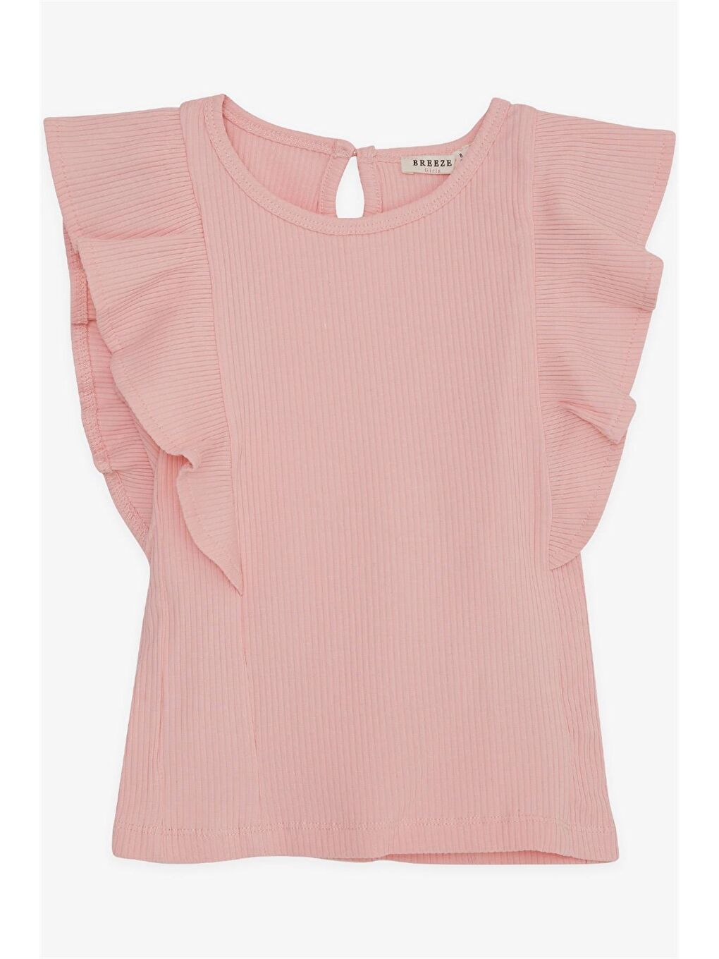 Turuncu Bisiklet Yaka Kısa Kollu Kız Çocuk Tişört