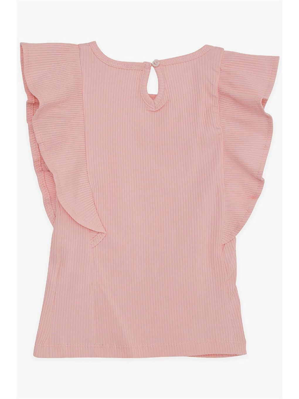 Turuncu Bisiklet Yaka Kısa Kollu Kız Çocuk Tişört-1