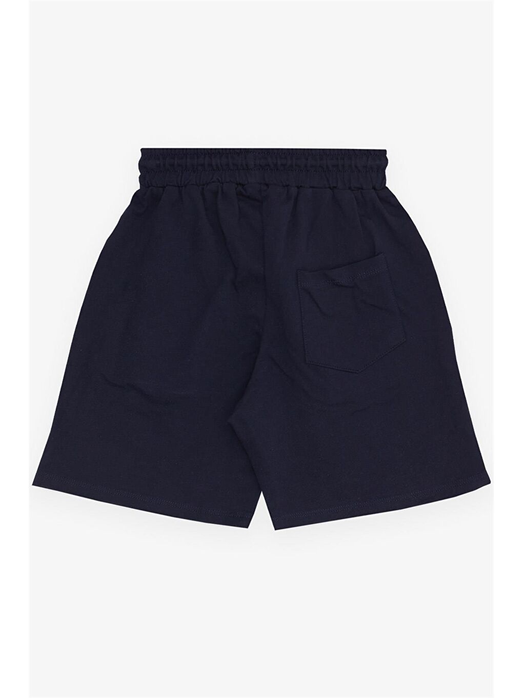 Lacivert Beli Lastikli Baskılı Erkek Çocuk Şort-1