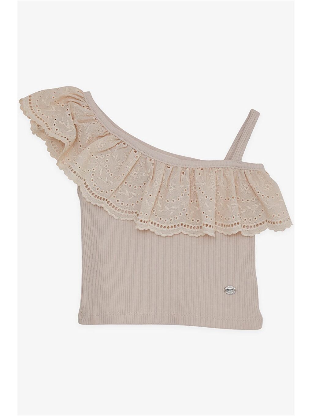 Bej Fırfır Detaylı Kız Bebek Atlet