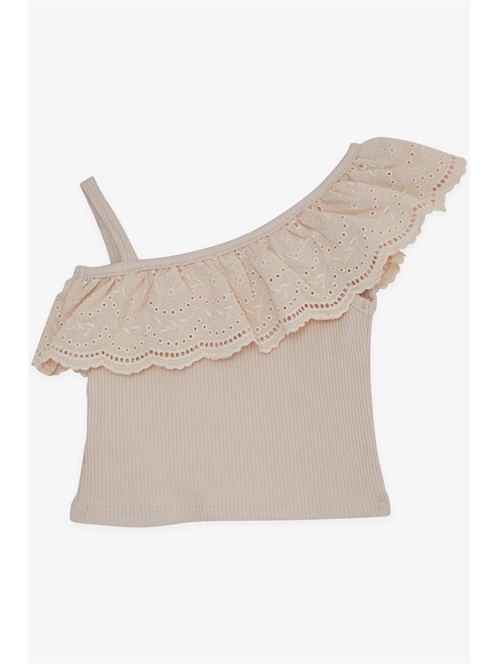 Bej Fırfır Detaylı Kız Bebek Atlet-1