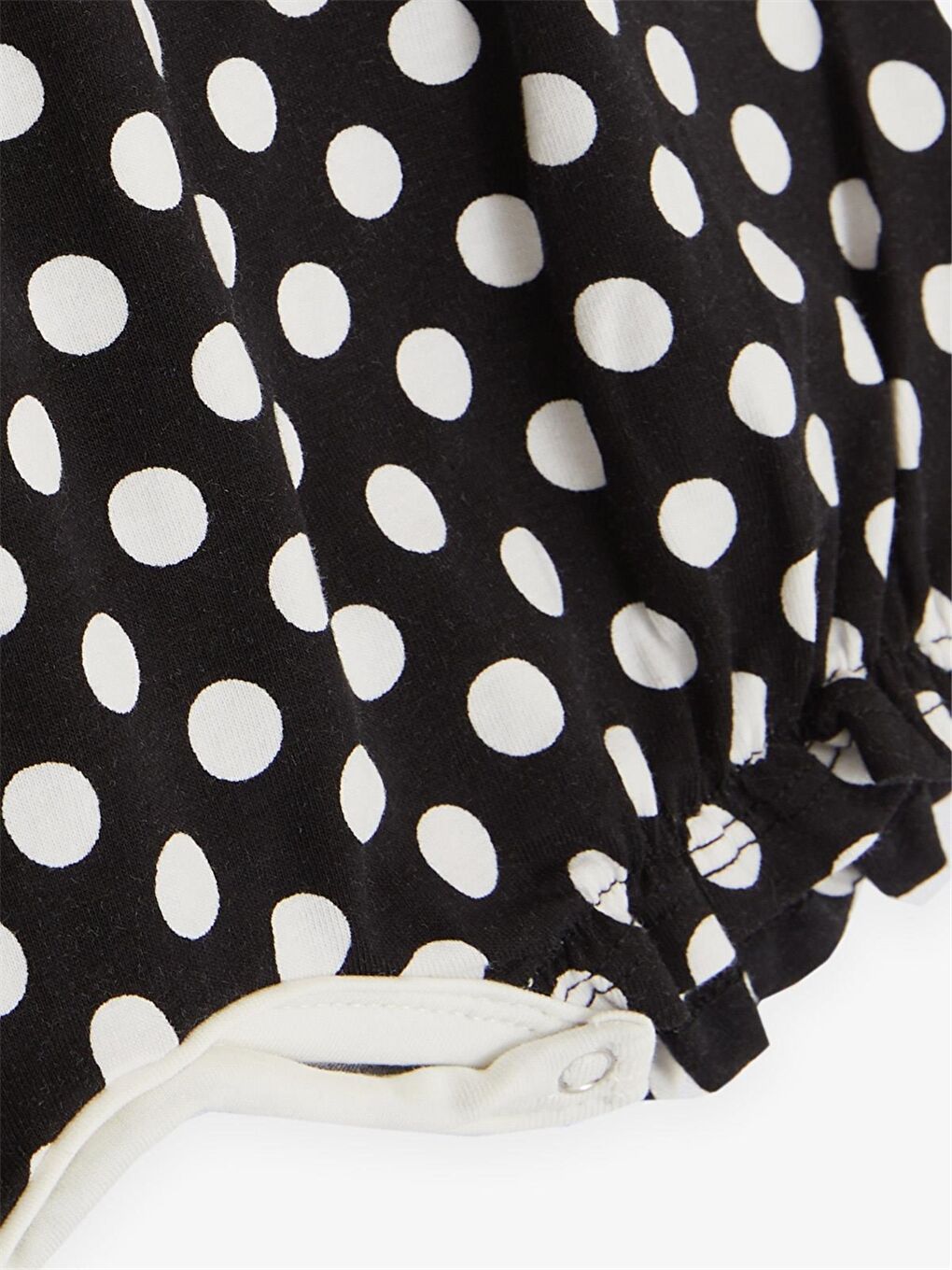 Siyah Bisiklet Yaka Puantiyeli Kız Bebek Tulum-3