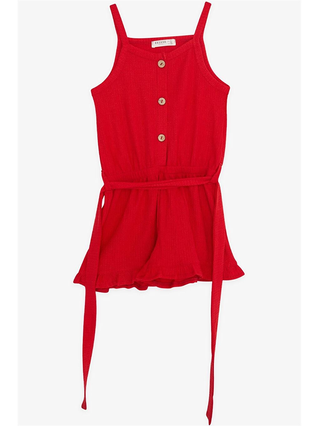 Kırmızı U Yaka Kız Çocuk Tulum