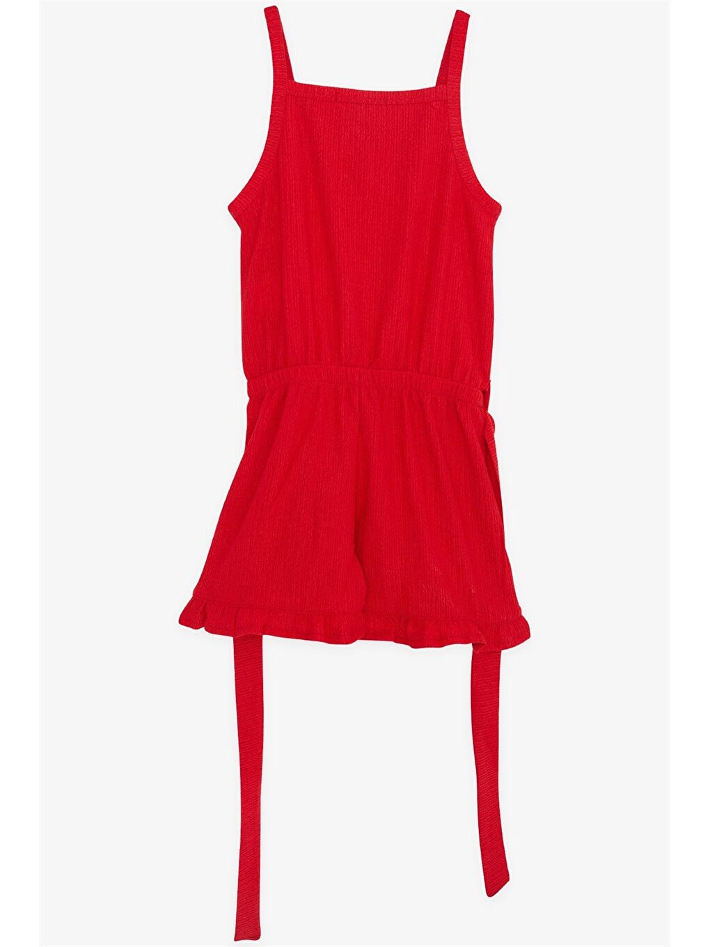 Kırmızı U Yaka Kız Çocuk Tulum-1