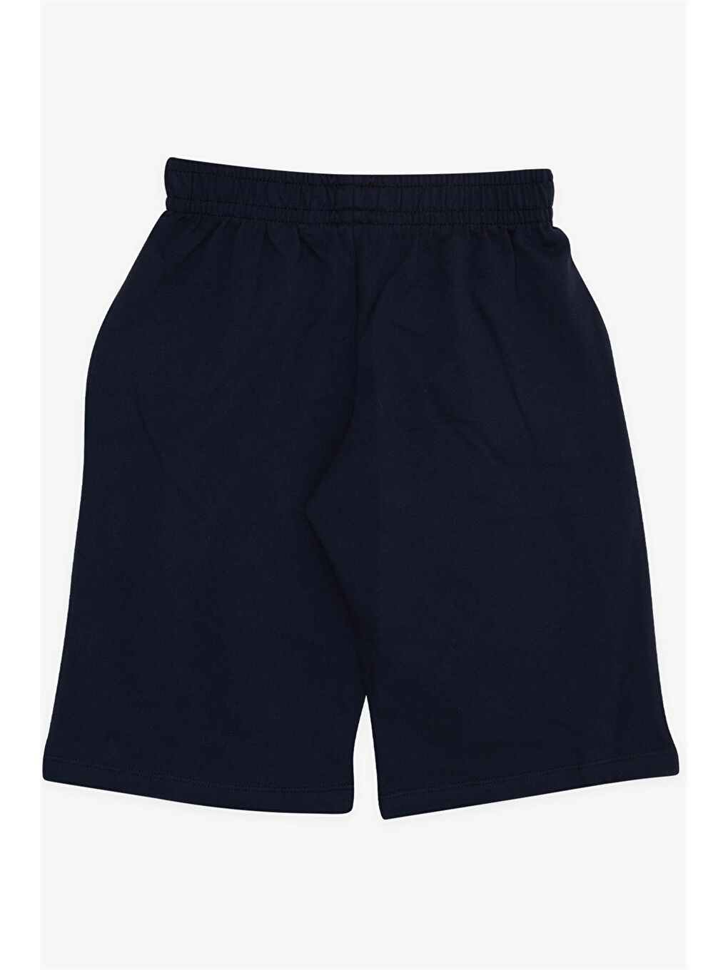 Lacivert Beli Lastikli Baskılı Erkek Çocuk Şort-1