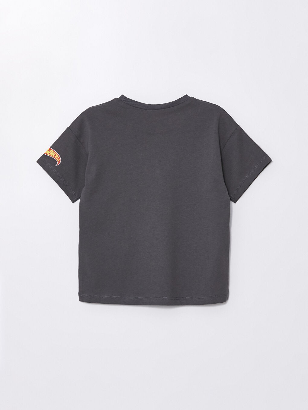 Antrasit Bisiklet Yaka Kısa Kollu Hot Wheels Baskılı Erkek Bebek Tişört-5
