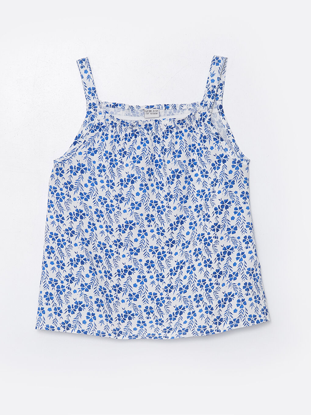 Square Collar Floral Girls' Blouse